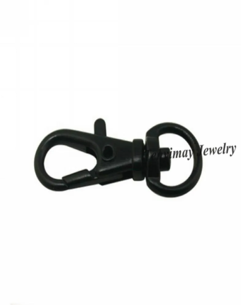 100pcs Black Swivel Metal Lobster Clasp For Outdoors Activities 32MM High Quality Alloy Snap Hook 8957644