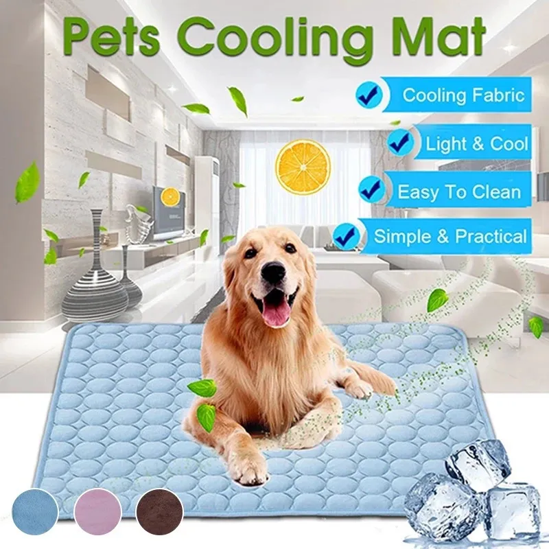 Dog Mat Cooling Summer Pad For Dogs Cat Blanket Sofa Breathable Pet Bed Washable Small Medium Large Car 240426
