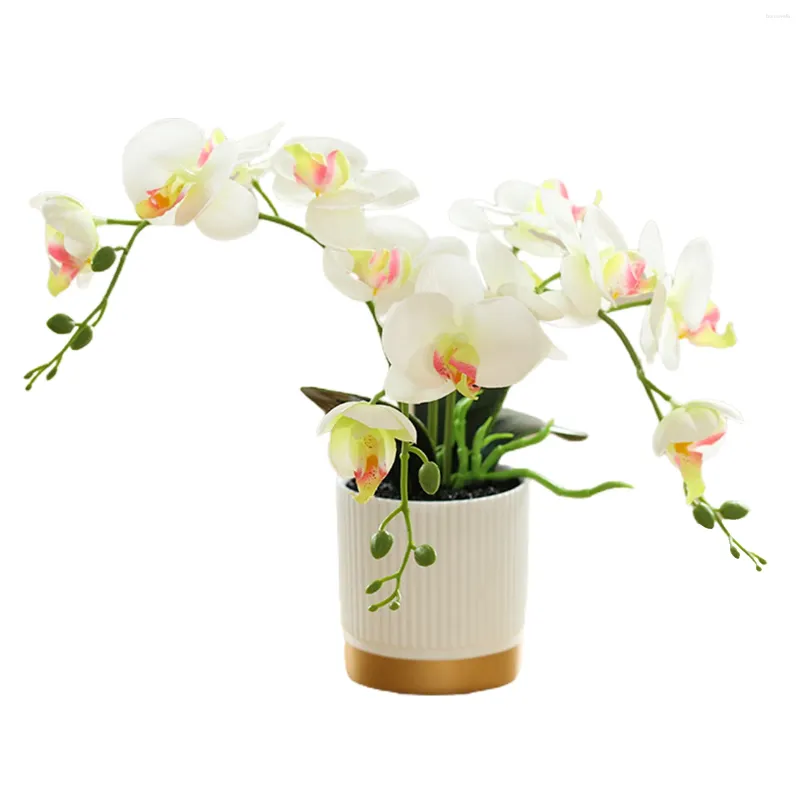 Декоративные цветы искусственные tphalaenopsis bonsai Fake Plasting Ports для крытого украшения офиса на рабочем столе домашние украшения