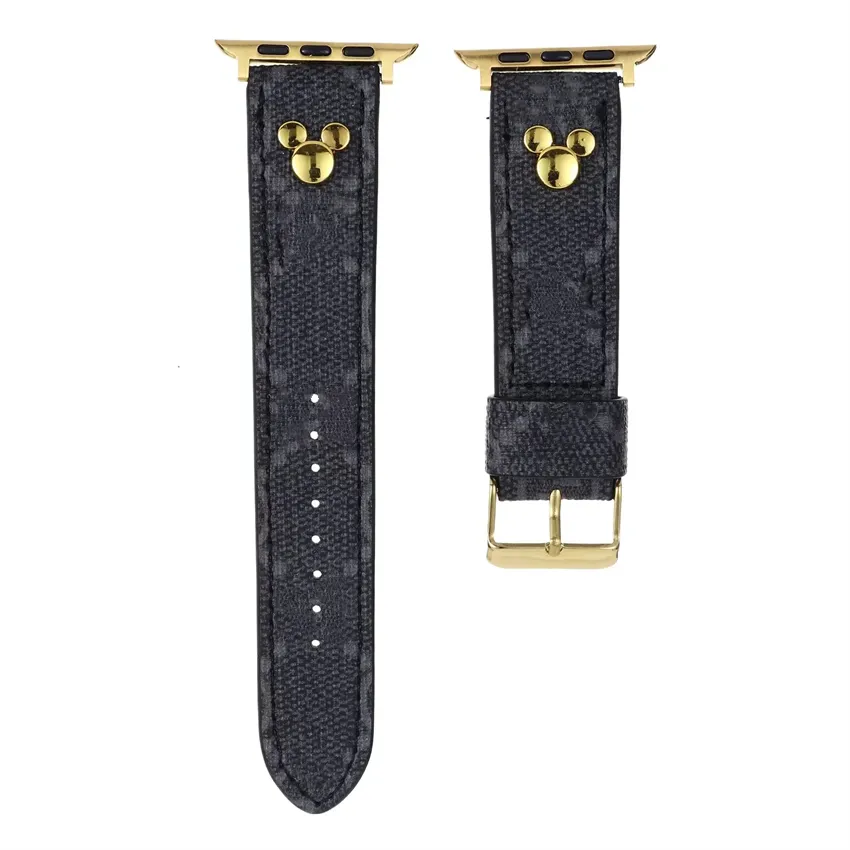 Fashion Designers Luxurys Smart Straps per Apple Watchband 41mm 42mm 38mm 44mm 44mm 45mm 49mm iwatch 2 3 4 5 6 7 SE Bracciale Ultra in pelle Watch bands