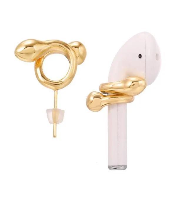 스터드 펑크 패션 Bluetooth 이어폰 여성을위한 잃어버린 귀걸이 기하학적 airpods holder statement jewelry1666421