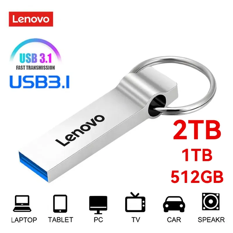 アダプターLenovo U Disk 2TB USB 3.1高速ペンドライブ1TB Typec Interface携帯電話コンピューター相互トランスミッションポータブルUSBメモリ