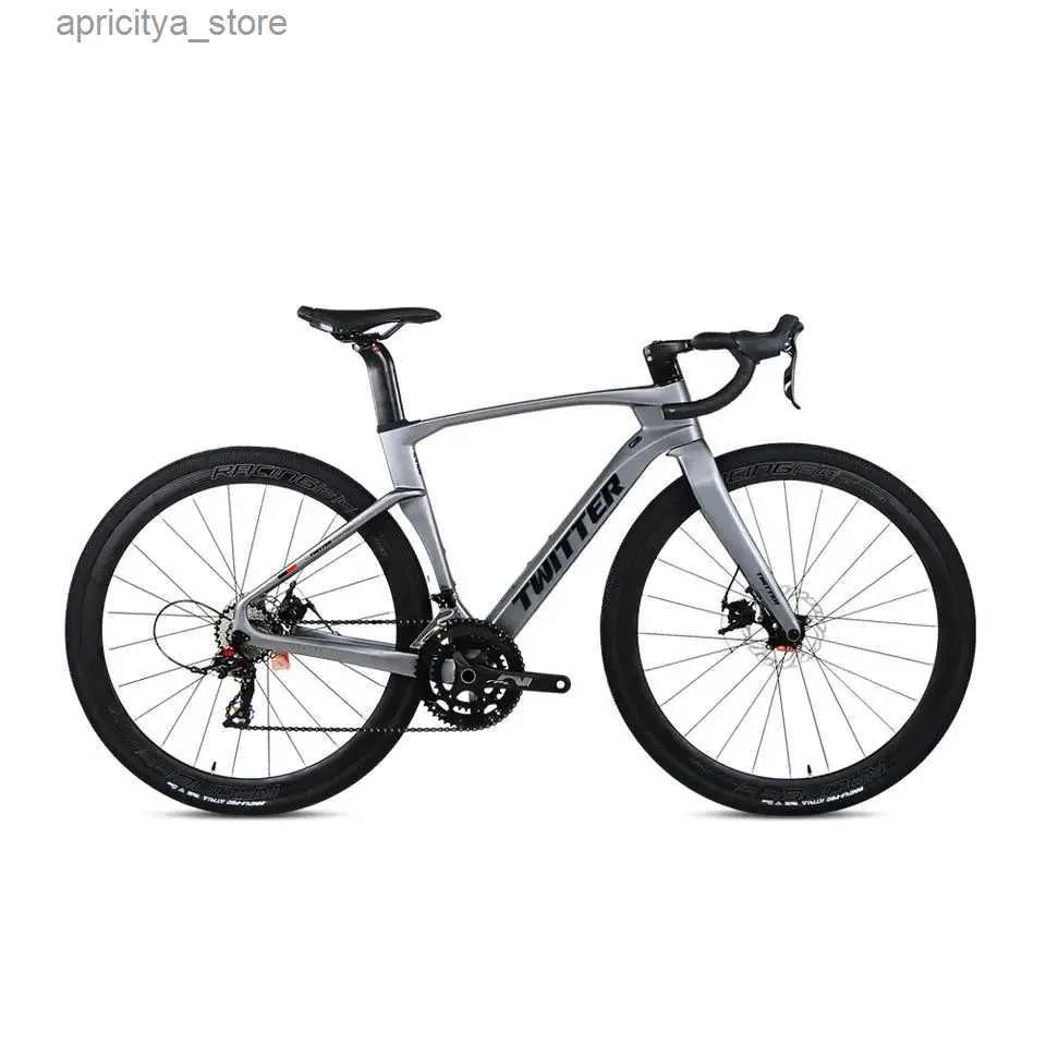 دراجات Twitter Gravel V3 RS24S Disthru-Ax 12142mm Carbon Fiber Road Bicyc Cycling Carban Carban Bike 700*38C L48