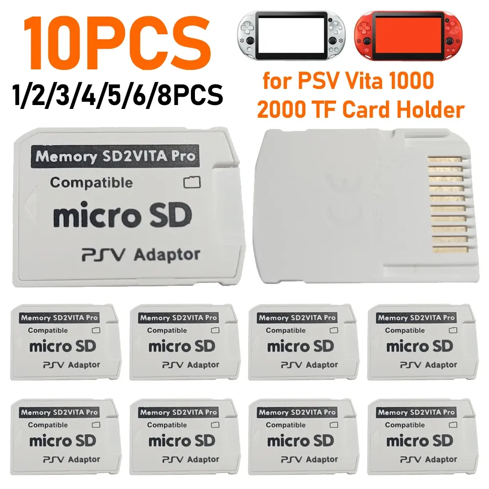 Carte 101pcs v5.0 SD2Vita per PS Vita Game Card Memoria Adattatore scheda TF Adattatore PSV 1000/2000 Adattatore scheda SD Adattatore 3.65 Stiput della scheda di sistema