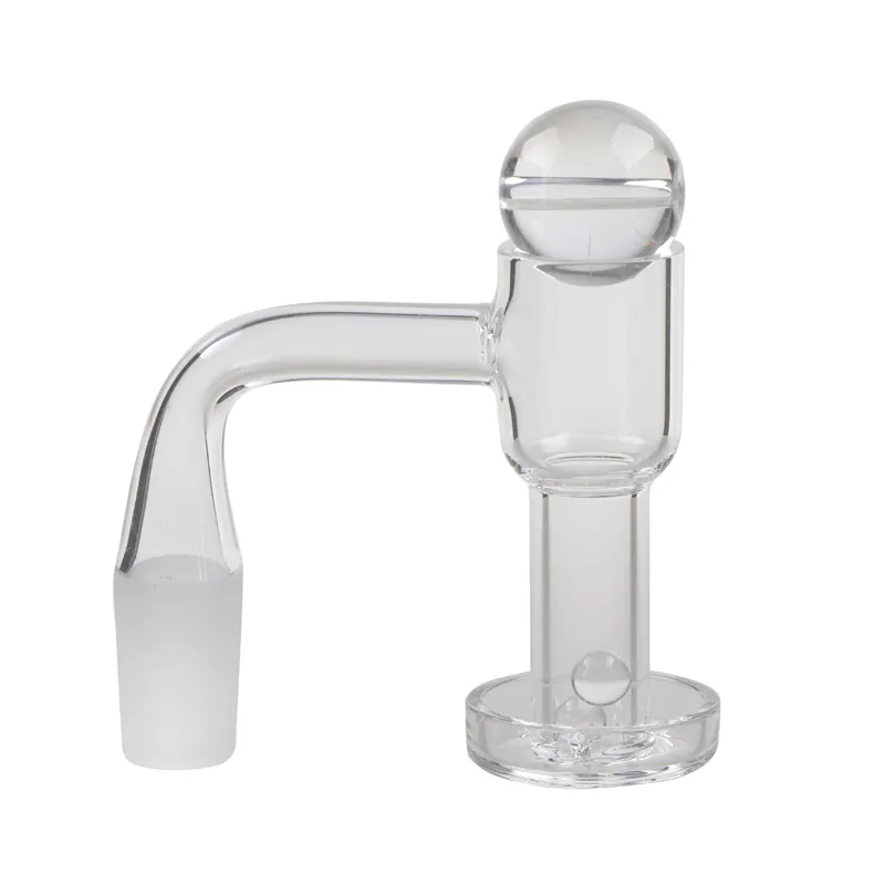 Bangeggio in quarzo fumo da 10 mm/14 mm/18 mm di alta qualità con tappo di carboidrati a bolle di vetro e perle al quarzo da 6 mm impostano 45 90NAILS bong di vetro tamponare piattaforme olio tuboli d'acqua