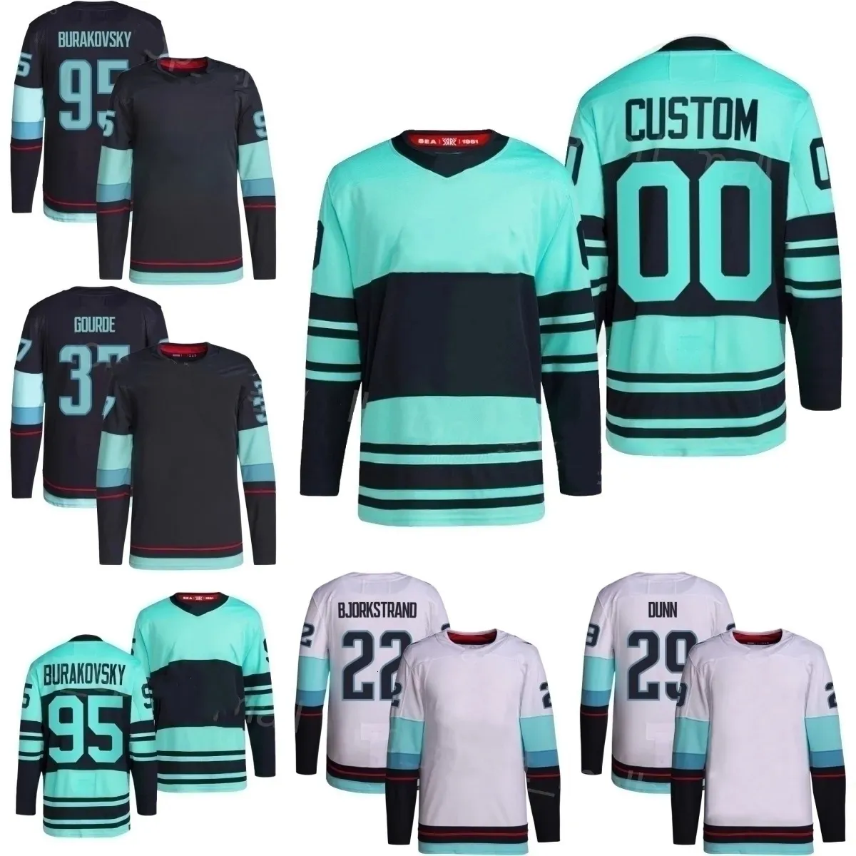 Kraken Hockey Jersey Brandon Tanev Yanni Gourde Eeli Tolvanen