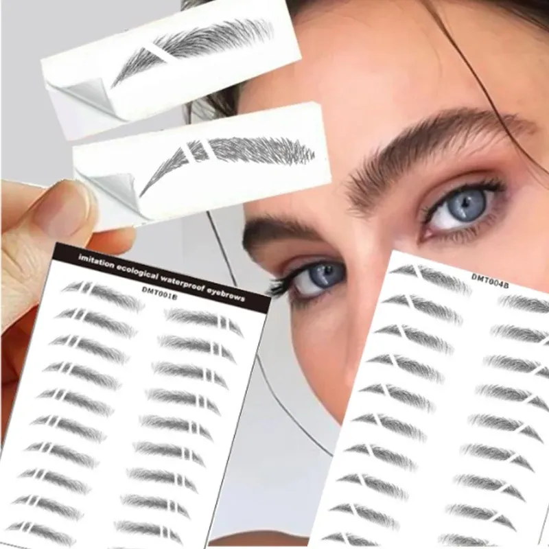 Enhancers 6D Eyebrow Tattoo Sticker Waterproof Eyebrow Templates Tools Cosmetics Professional Makeup Eye Brow Shaper Eyebrows Sticker