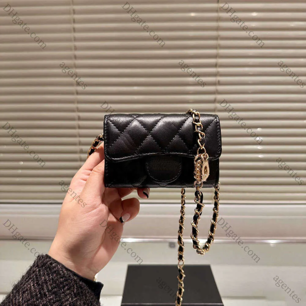 Portefeuille de concepteur en cuir caviar goldern Chain d'épaule Sac de cartes de cartes pour femmes portefeuille Mini sac de messager 230420 portefeuille