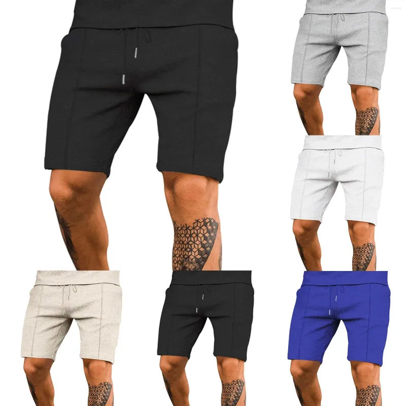 Short masculin Couleur solide polyvalente décontractée lâche cinq ppoint sports mousse étoile