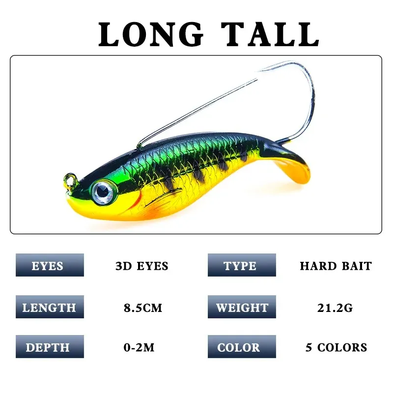 1 datorer 85mm 21.2G Anti Grass Fishing Wobbler Artificial Hard Bait Laser Body Lifelike Fish Bass Pike Carp Fishing Lure