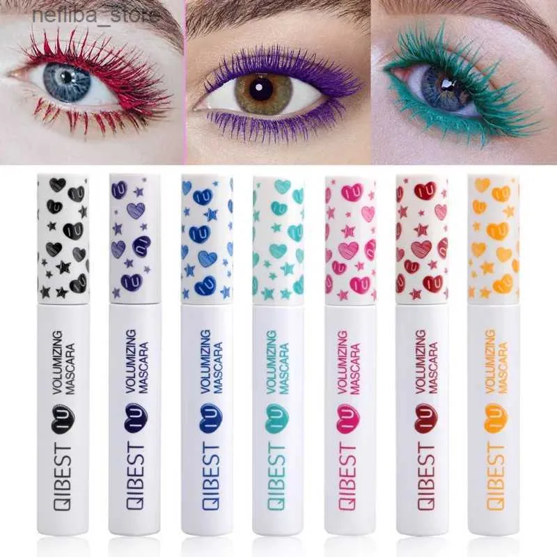Mascara 7 Colors Set Colorful Mascara Eyeliner Waterproof Charming Long Lasting Eyelashes Enhance Eyes Makeup Maquiagem Charming Shine L410