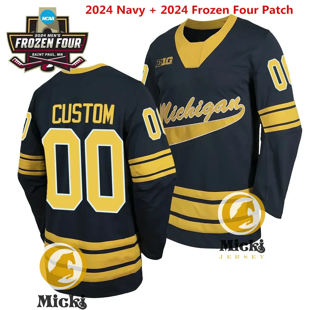 Tyler Motte 2024 Frozen Four Michigan Wolverines Hockey Jersey 43 Quinn