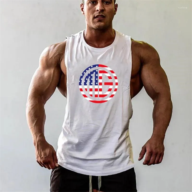 Men's Tank Tops Muscleguys Clothing 2024 Summer Gyms Singlets Shirt Bodybuilding Equipment Fitness Stringer Top Men Vest