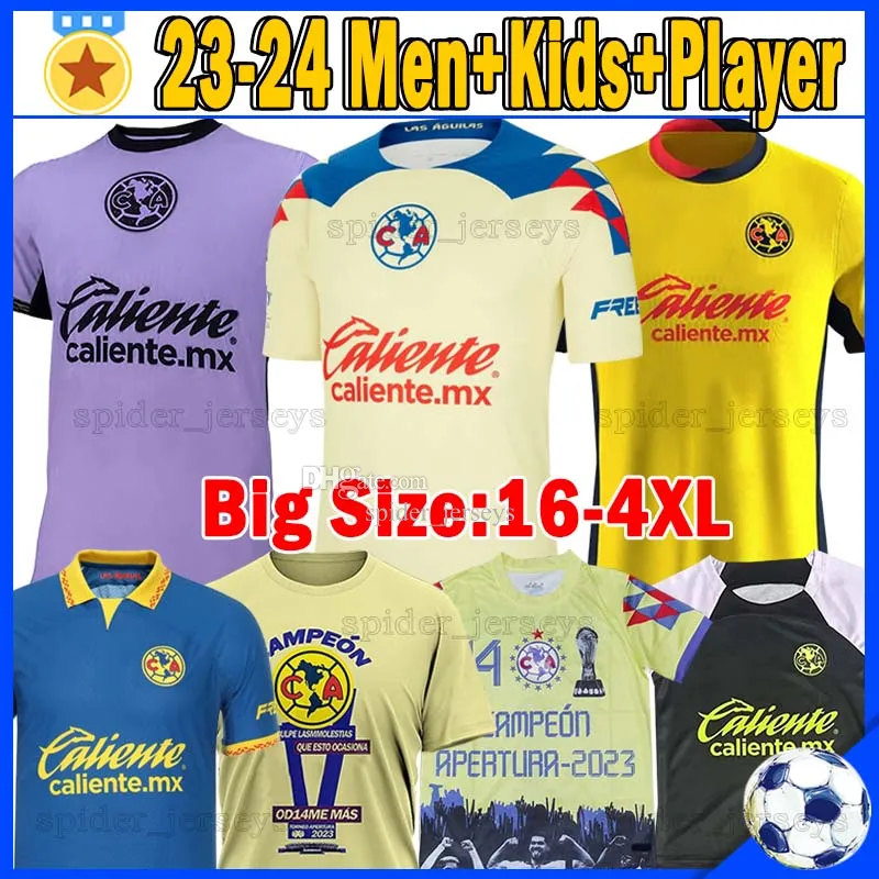 Xxxl 4xl 23 24 Club America Soccer Jerseys Ca Liga MX 2023 Long Sleeve Fidalgo Edition Edition Wersja Bramkarz Mężczyzator Women KITES KITE