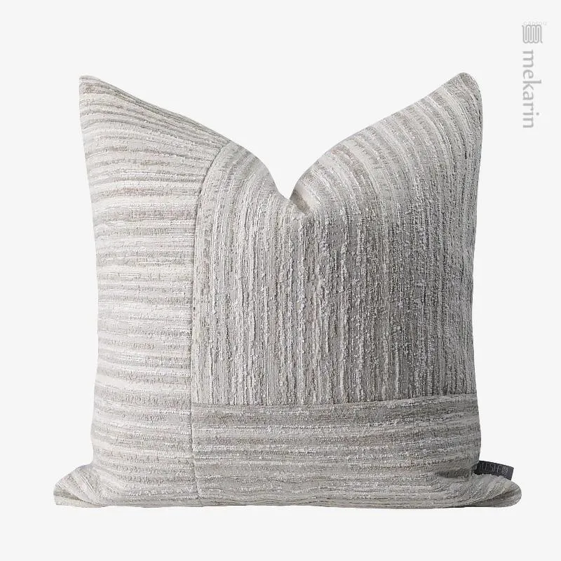 Oreiller de conception d'origine modèle Sofa Sofa Living Simple Beige Texture Stripe Stripe Stitching Soupt carré