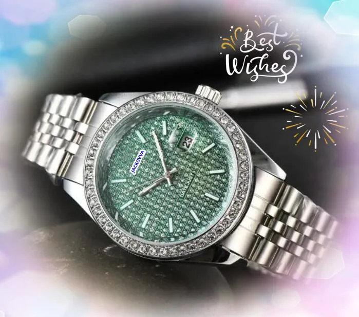 Vendre des militaires unisexes hommes femmes regardes Business Leisure Diamonds Anneau en acier inoxydable Quartz Three Stiches DATE DATE TEMP CHAMP BRACELET