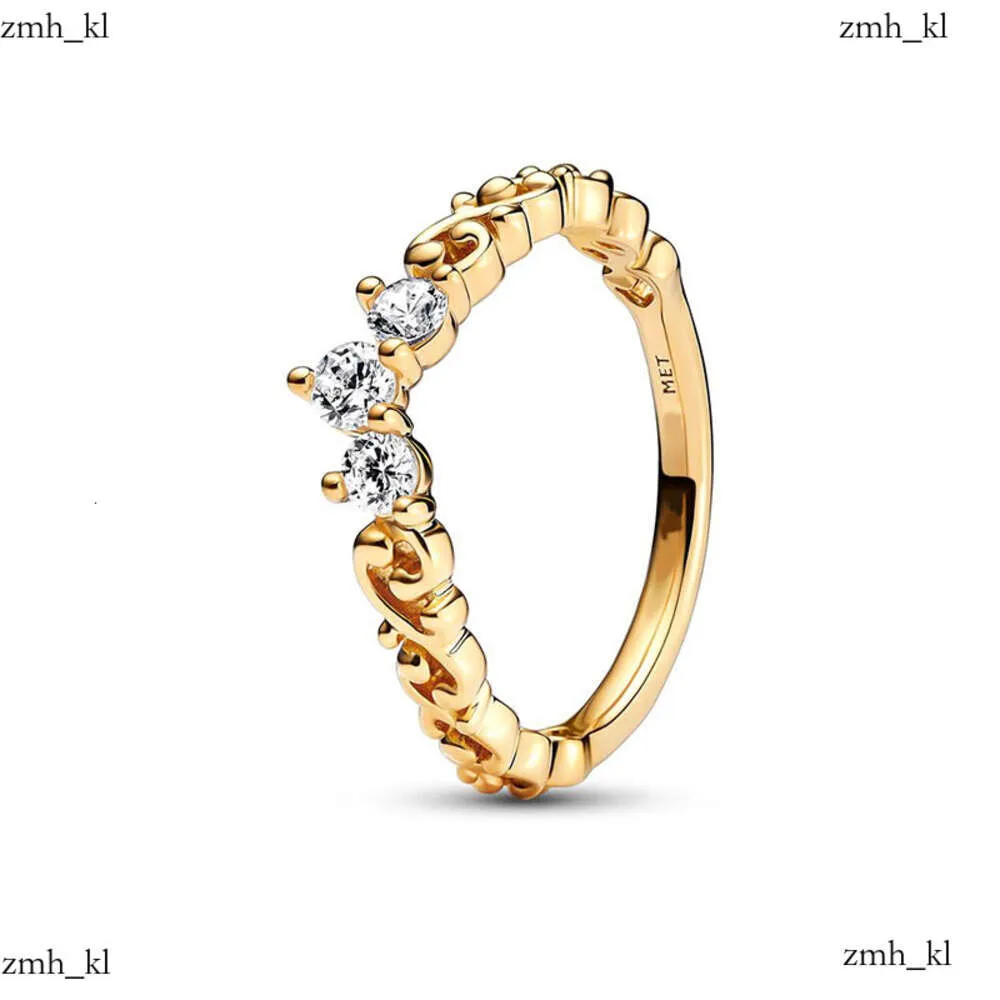 Pandoras Ring Designer Bijoux Sier Women Fit Ring Original Heart Crown Crown Rings Fashion Gold Plated Zircon Sparkling Princess Bone Pandorabracelet 408