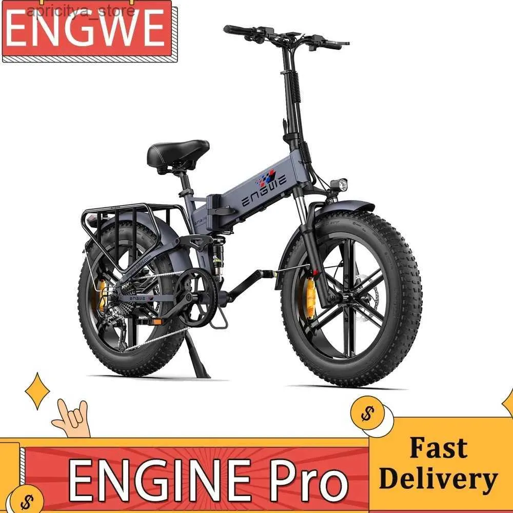 Bikes UK US Stock Folding Ectric Bicyc 48V 16AH 750W Motor ENGWE ENGINE Pro 20 inch Fat Tire Ebike Mountain Snow Ectric Bike L48