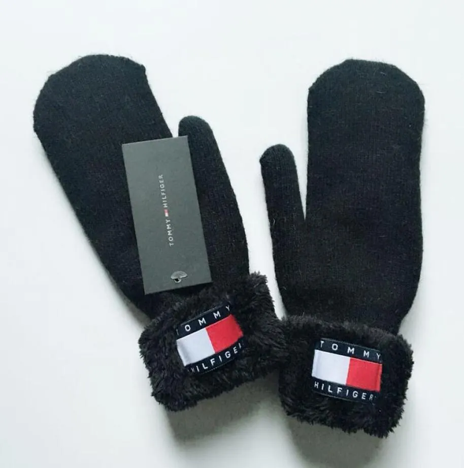 Зимний последний дизайн женские перчатки модные буквы