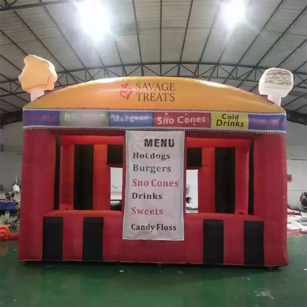 Özelleştirilmiş Oxford Şişme Şeker Booth Floss İmtiyaz Standı Çadır Bilet Değiştiren Stant Dondurma Patlamış Mısır Soğuk İçecek Satış Odası Ev Balon