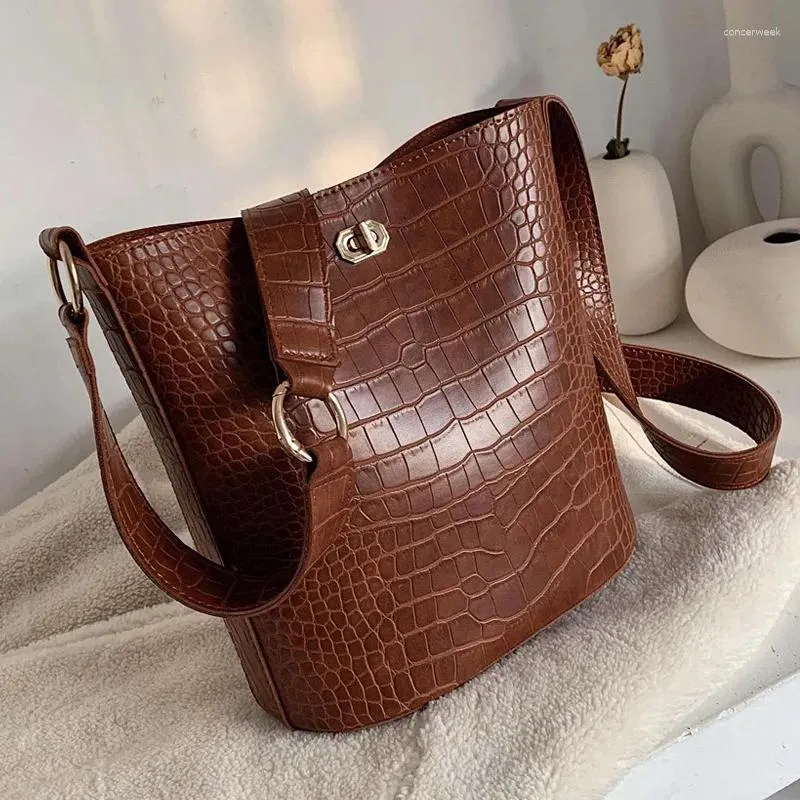 Bag Fashion Crocodile Pattern Women Messenger PU Leather Lady Borse Borse Borsetta femmina Bolsos Bolsos Bolsos Mujer Bao