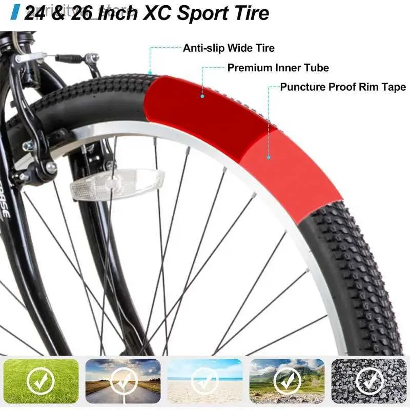 HILAND Mountain Bike For Adults - 24" Or 26" Options, 18-Speed, High-Carbon Steel Frame - Perfect For Men & Women Riders!