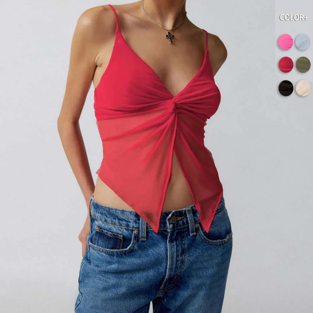 2024 Våren/sommaren New Women's Wear Instagram Design Sense BM Top Pure Desire Sweet and Y2K Spicy Girl Sling F41823