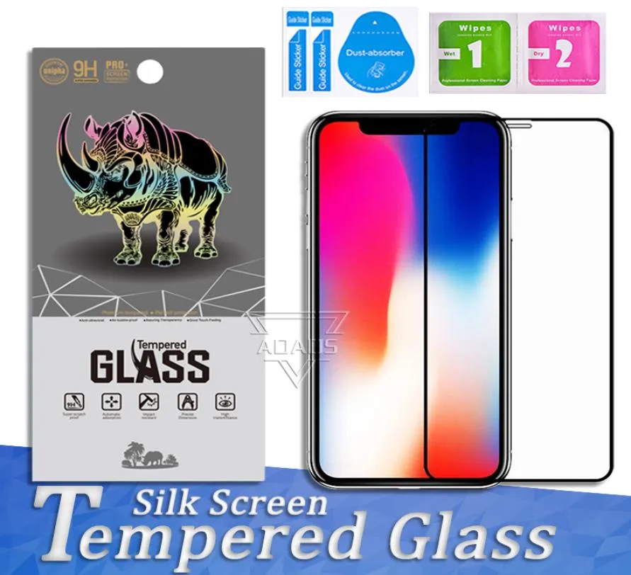 Schermbeschermer Film Silkscherm getemst glas voor iPhone14 Pro Max 13 Mini 12 11 XS met Box2652843