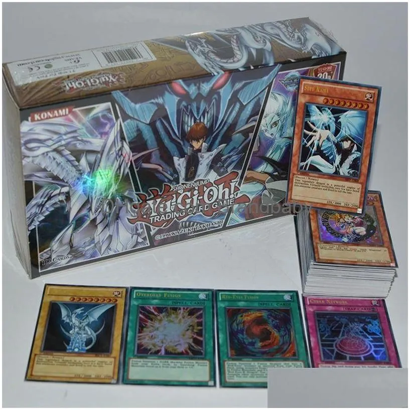 Kortspel Yuh 100 Piece Set Box Holographic Yu Gi Oh Game Collection Children Boy Childrens Toys 220725 Drop Delivery Gifts Puzzles Dhufe