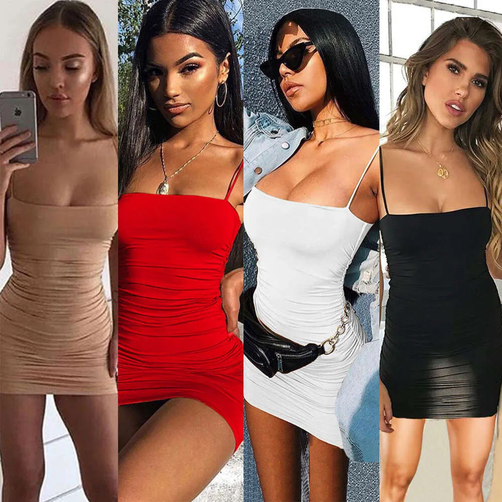 2024Women's Sexy Dresses with Hip Wrap Hanging Straps Nightclub Skirts F41726