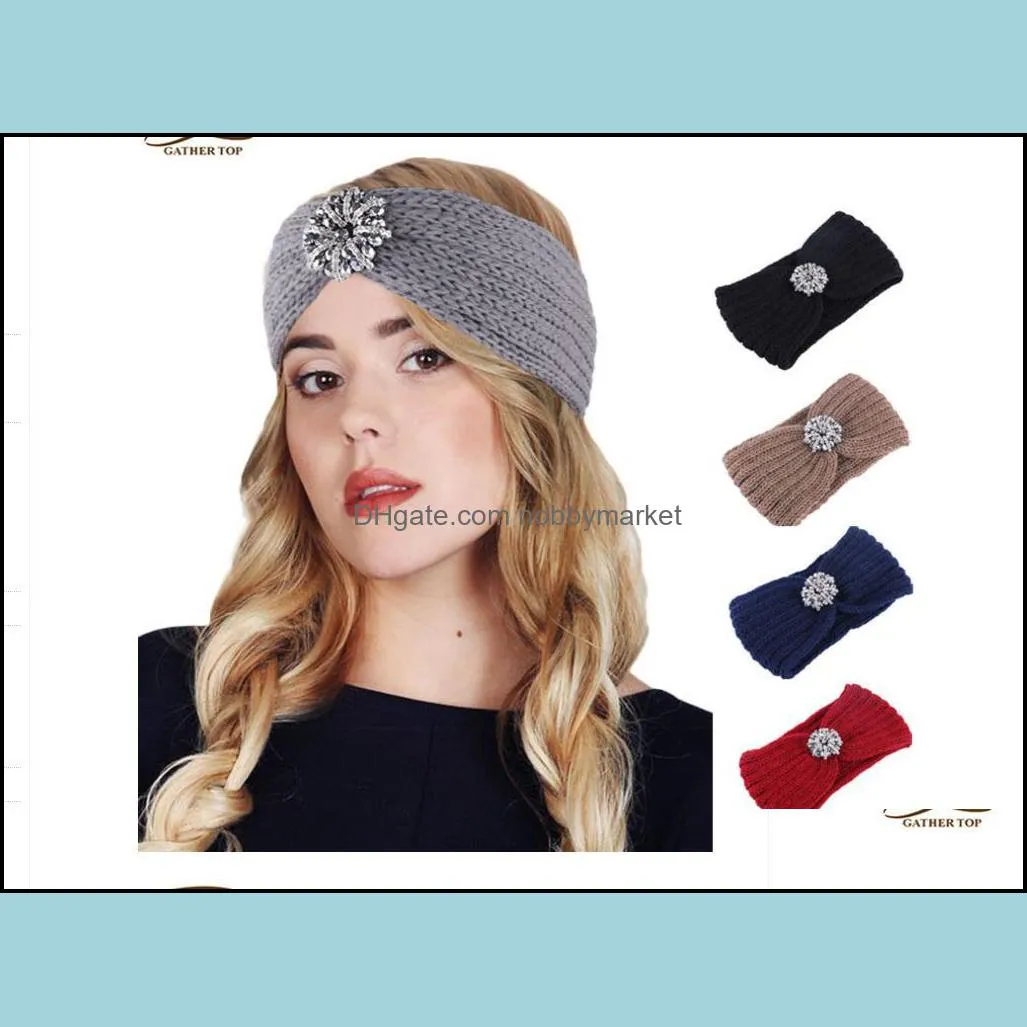 Bandanas zimowe dzianki włosów vintage ręcznie robiony chodnik opaski na głowę ciepłe ucho Elastyczne opaski do włosów szerokie opaski na głowę upuszczenie deli otpbb