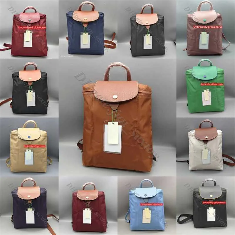 Verkoop hoogwaardige handtas tas groothandel portemonnee mode vouwen Franse rugzak nylon dames 70e verjaardag luxe borduurpaarden portemonnees ontwerper saccoche