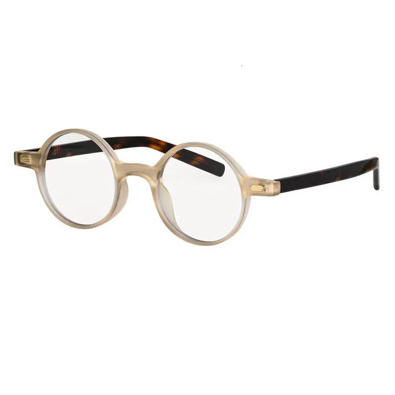 Óculos de homens óculos femininos Óculos redondos armação de acetato de lentes de rosto grande lentes pequenos óculos de prescrição lendo copos 7.0 8.0 240416