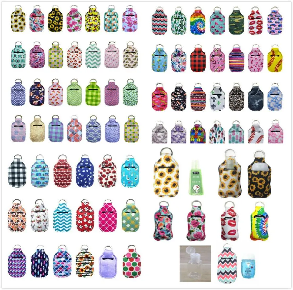 163Styles Anpassa Neoprene Hand Sanitizer Bottle Holder Keychain Väskor 30 ml Hands Sanitizers Bottles Chapstick Holders med Baseb7124142