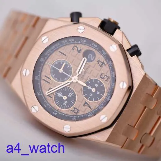 Fashion AP pols Watch Royal Oak 26470or Mens Watch 18K Rose Gold Automatisch machines Zwitsers Beroemde Watch Luxe Gold Band Watch Diameter van 42 mm