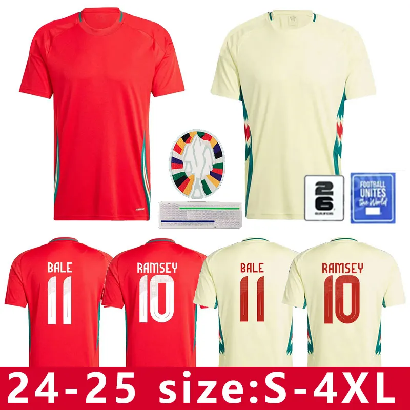 2024 2025 Wales soccer jerseys JAMES BALE 24 25 Welsh football shirts JOHNSON N.WILLIAMS RODON T.ROBERTS CABANGO LEVITT MOORE THOMAS Men kids kit jersey