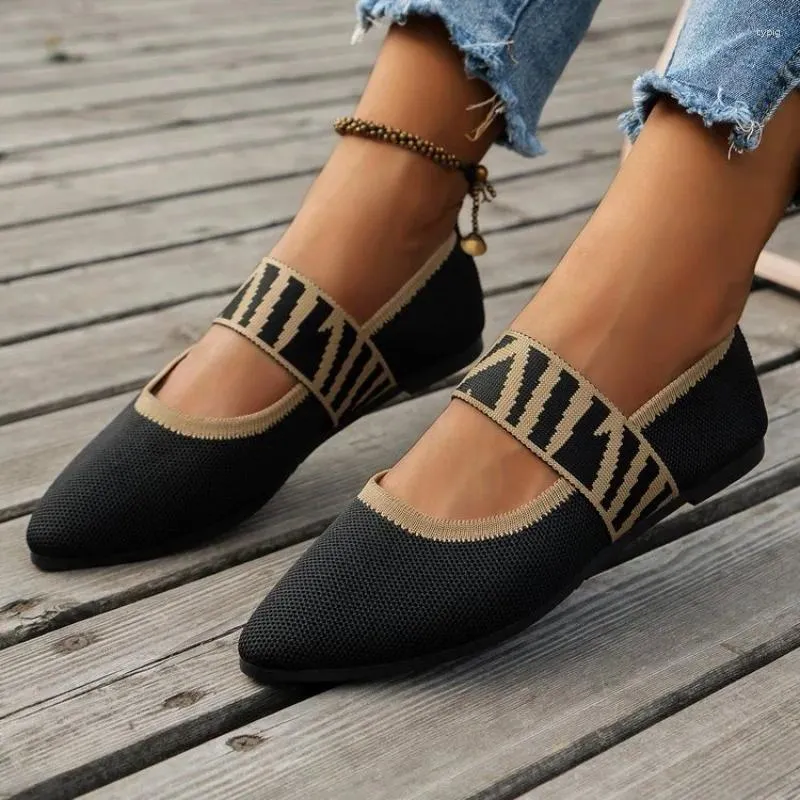 Casual Shoes Women's Ballet Flats Low Heel Barefoot Elegant Woman Sneakers Socofy bekväm spetsig