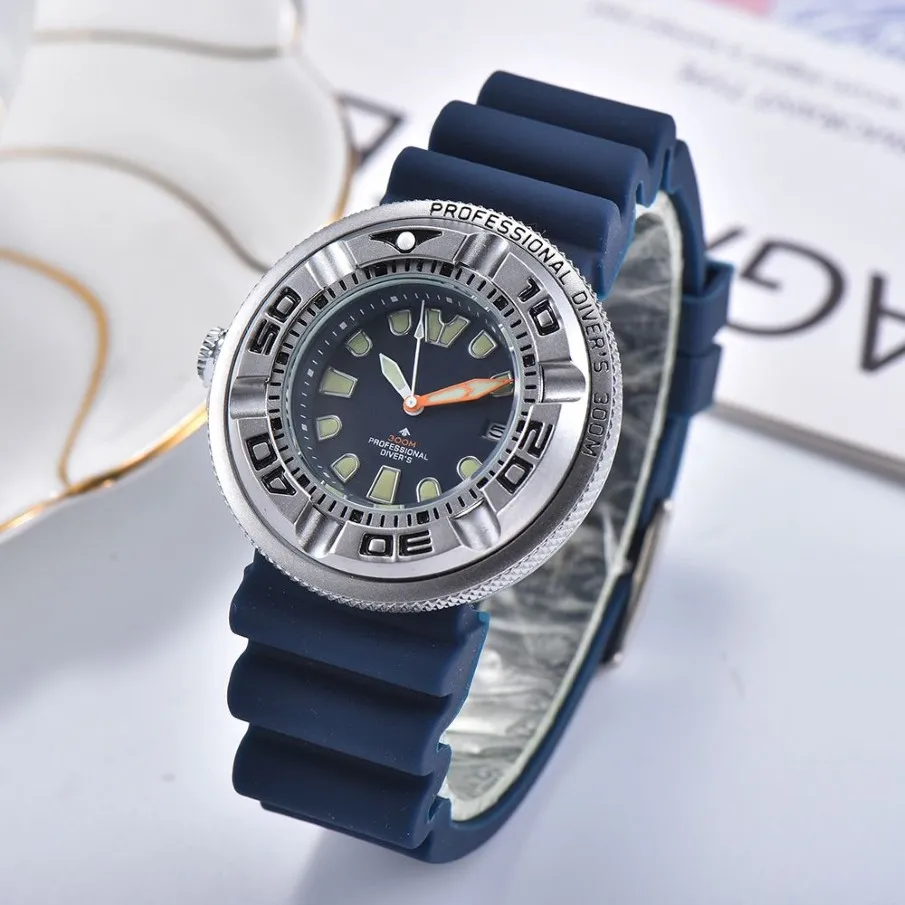 Męskie zegarki Japonia Kwarc Bateria Kwarcowa zegarek dla mężczyzn gumowy pasek Luminous Professional Wodoodporna zegarek a298h