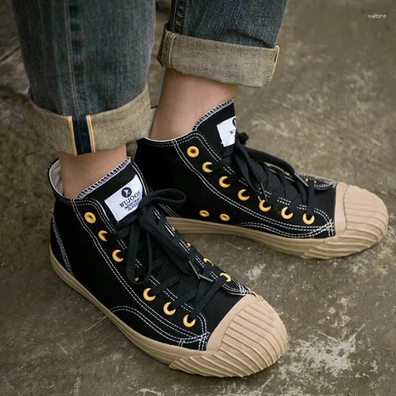 Casual Canvas High-Top Shoes: Mens Japanese Retro