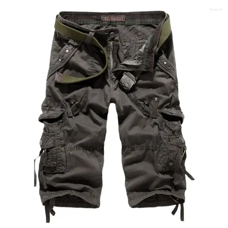 Shorts masculins 2024 Summer de haute qualité Cargo Men Hommes Casual Workout Military Multi Pocket Knee Longueur Pantalon court