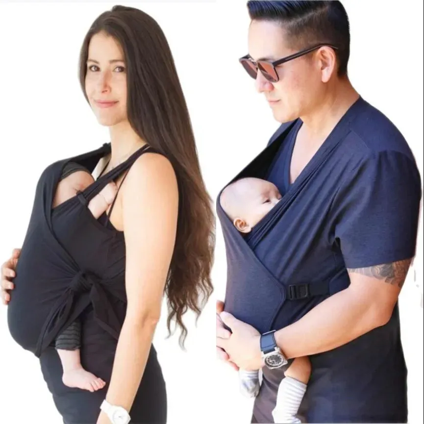 T-Shirt Pregnant Woman Fake Two Tees Baby Safety Kangaroo Pocket Carrier Cotton Clothes Summer Mother Father Babysitting Feeding T Shirt
