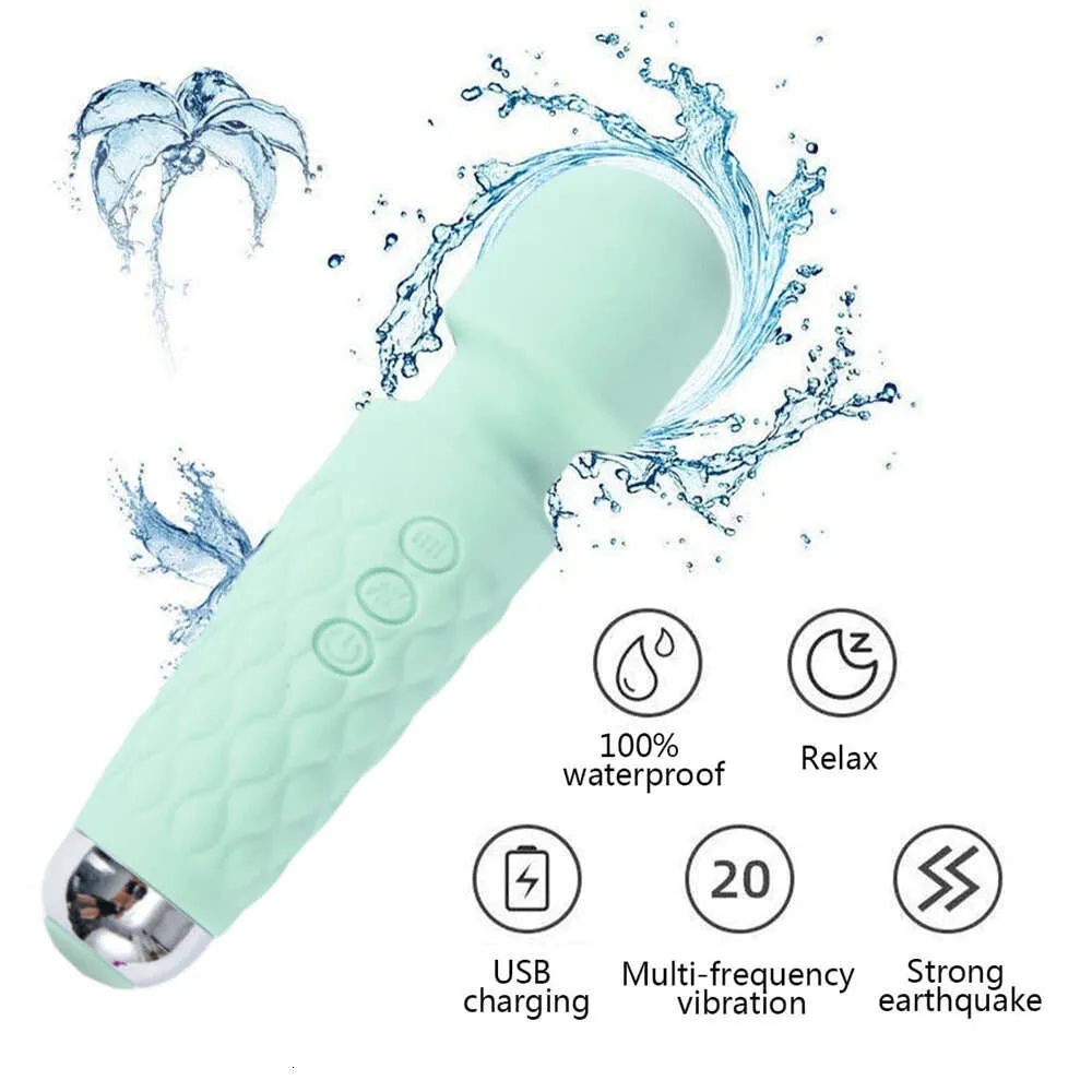 20 lägen stark vibration uppgraderad mini vibrator USB laddning handhållen trollstav massager g-spot klitoris vibrator sexiga leksaker för kvinnor