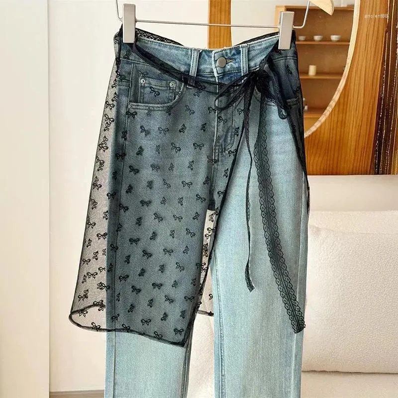 Ceintures en dentelle vintage de jupe d'épissage de la jupe sur des jupes pour les femmes du design à lacets en perspective