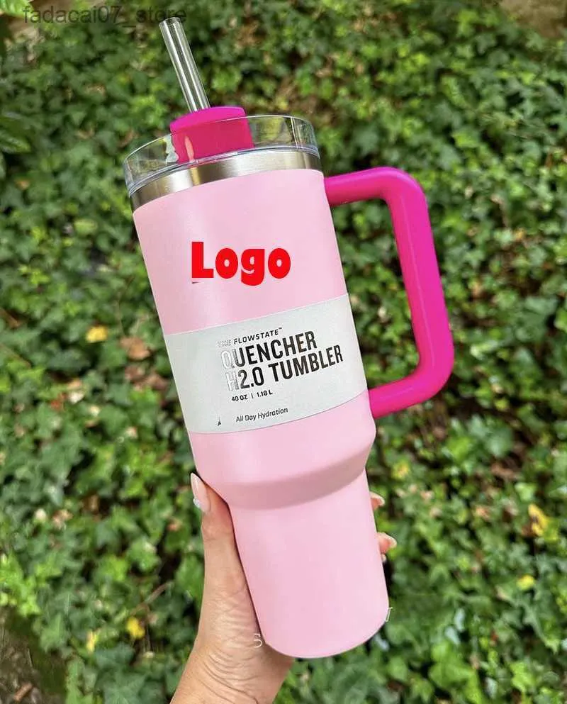 Les tasses se vendent bien 1 1 même le tremblement H2.0 40 oz 4 heures chaudes 7 heures froides 20 heures tasses glacées 304 tasse de vin de swig portable tasse d'été portable flamantoq240419