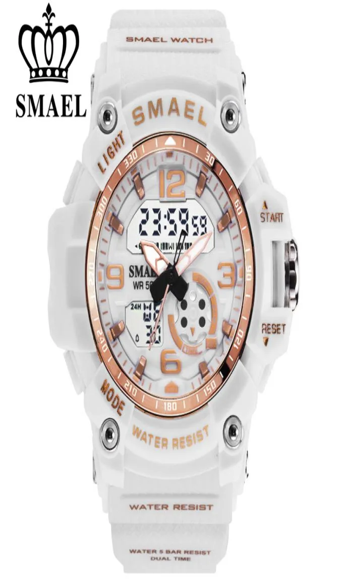 Smael Fashion Women Sport Watches Waterproof Ladies Student wielofunkcyjne zegarek na rękę LED Digital Quartz Girl Clock9745087