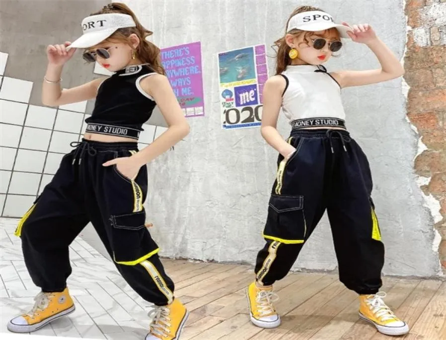 HipHop Kids Dance Girls Kleidung Outfits Weste Tops Hosen Frachthosen Jogginghose Moderne Baby Teenager 9 10 11 12 13 Jahre Mädchen Streetwear1983719