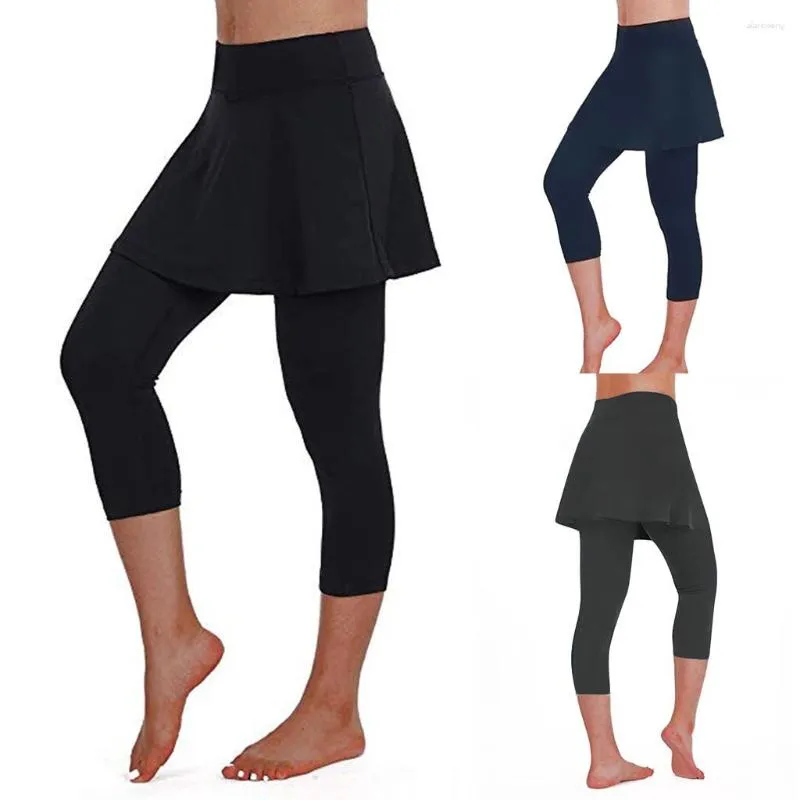 Pantaloni da donna solido accogliente elastico ad alta vita tratto di fitness gambe