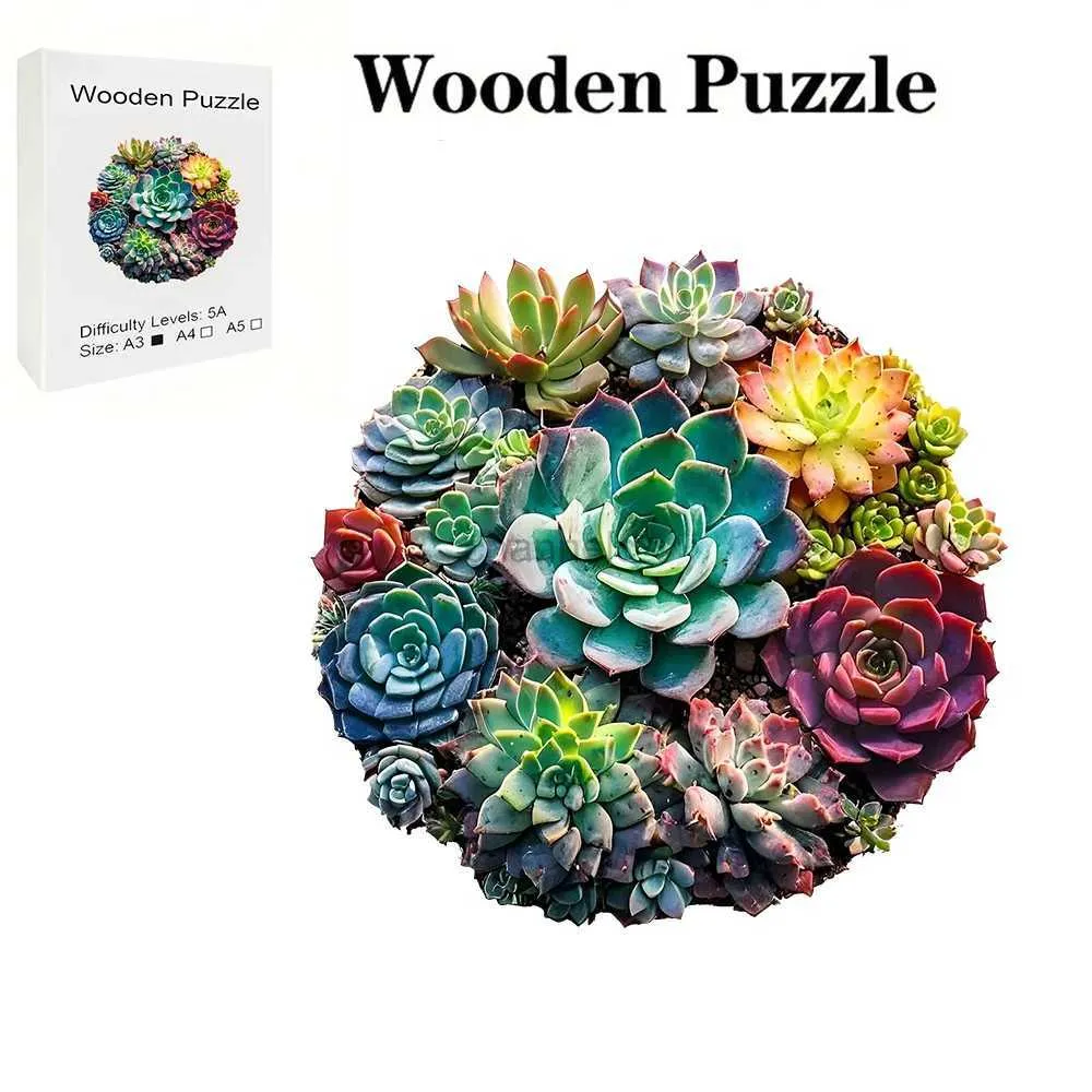 3D Puzzles Folidesiness Rośliny drewniana łamigłówka wyjątkowo nieregularne drewniane puzzle w kształcie zwierząt w kształcie zwierząt drewniane