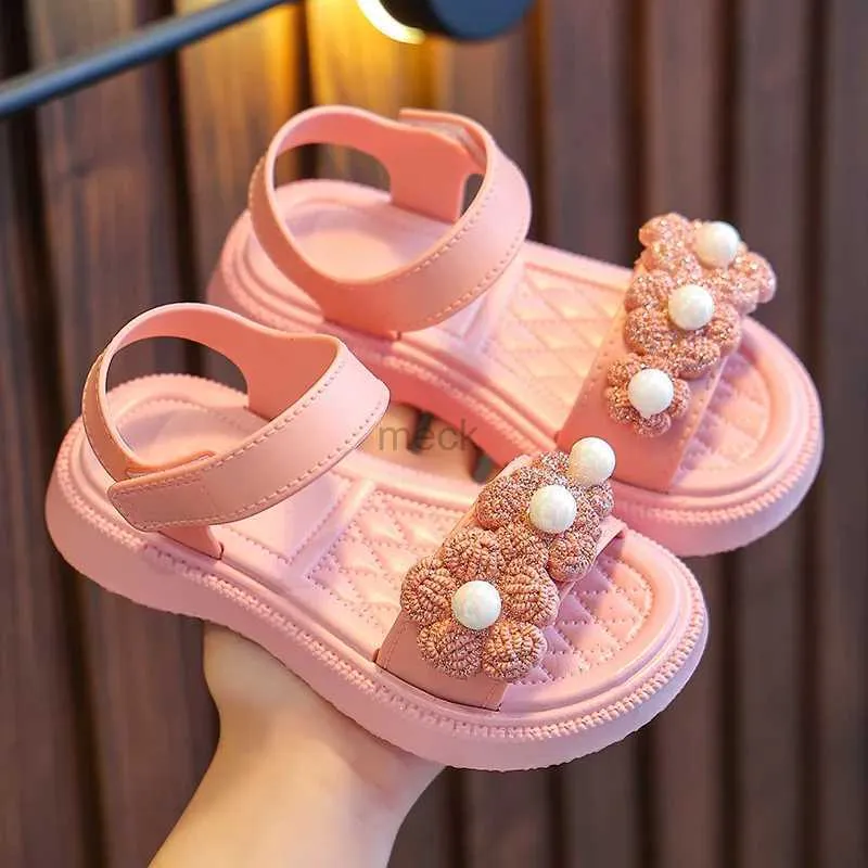 Sandálias verão meninas sandálias crianças de 2-9 anos de sapatos de princesa calçados casuais calçados calçados ao ar livre sandália de candal para crianças tênis 240419