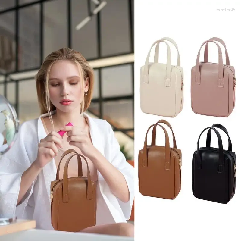 Stume da stoccaggio in pelle Grande per viaggi di grande capacità di viaggio per viaggi portatili da donna Portable Makeup Waterproof Female per la cassetta degli attrezzi di bellezza